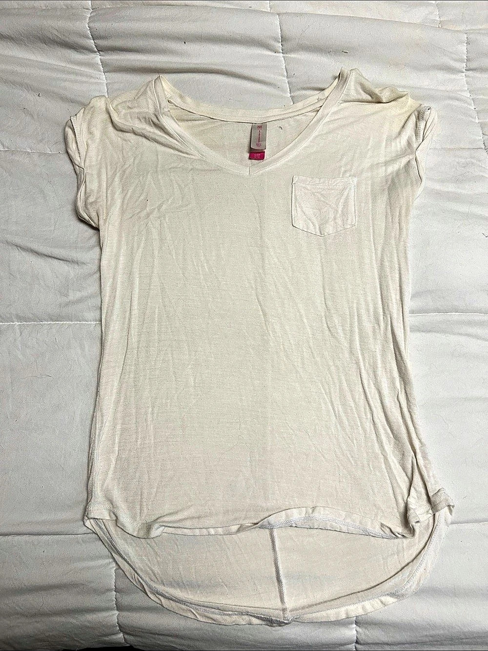 Pocket Tee in Cream Size Small